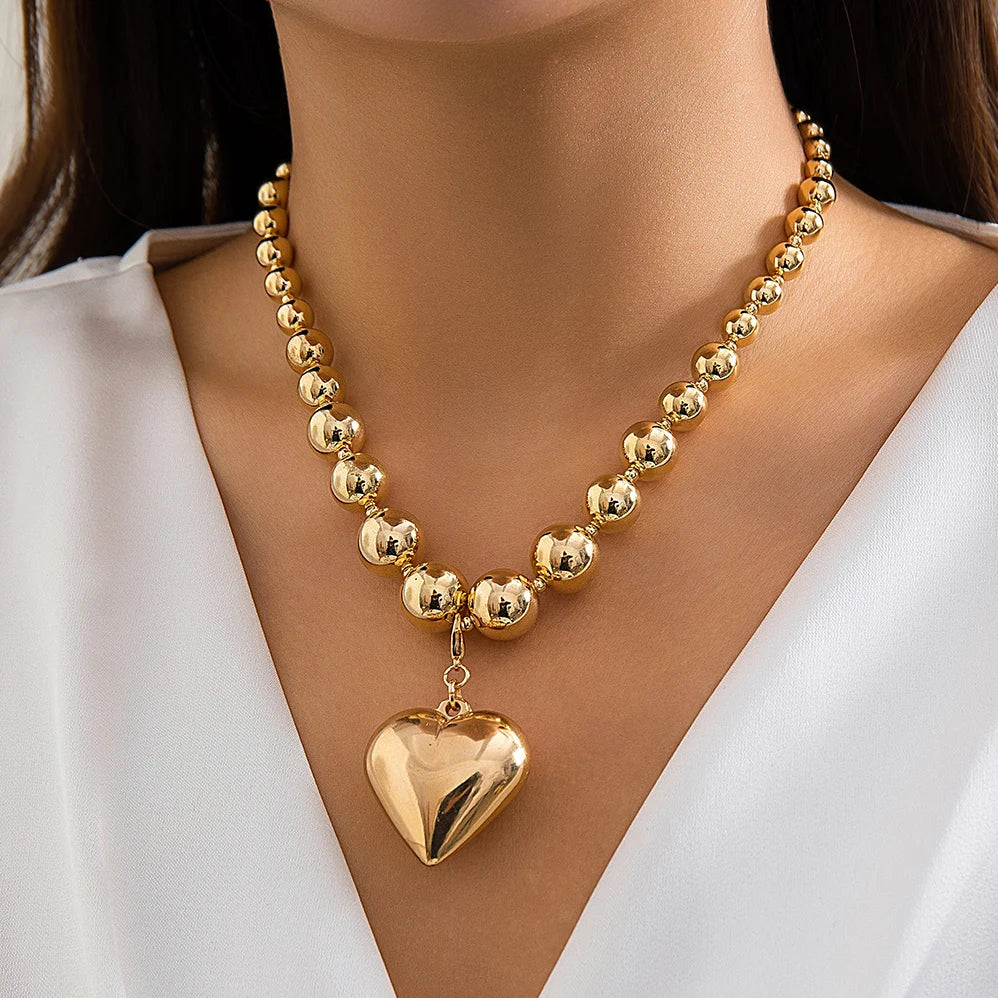 Big Heart Pendant Necklace